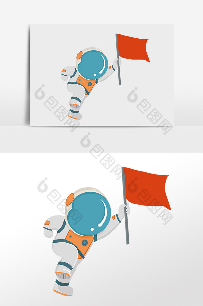 太空星球飞行举旗宇航员插画图片图片