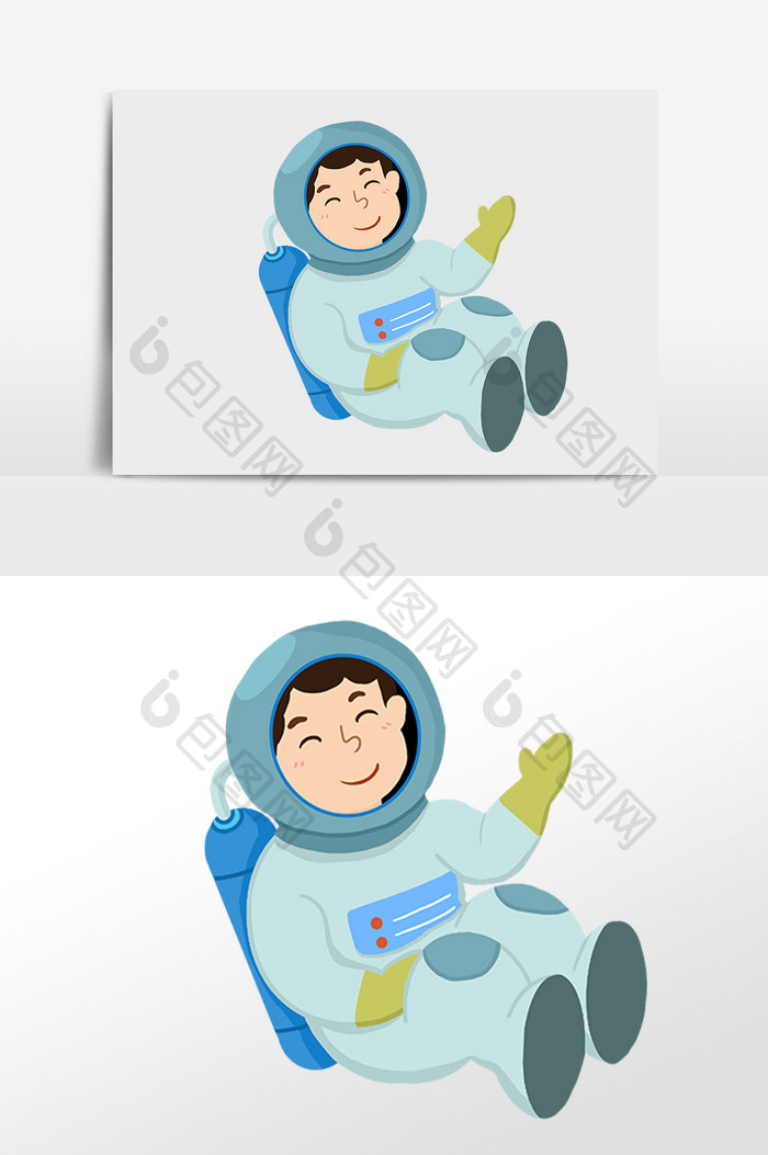 手绘太空星球飞行员宇航员插画