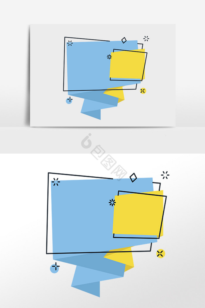 折纸边框对话框插画图片