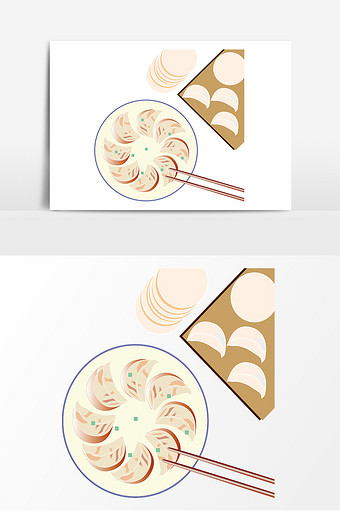 手绘包饺子饺子皮元素图片下载