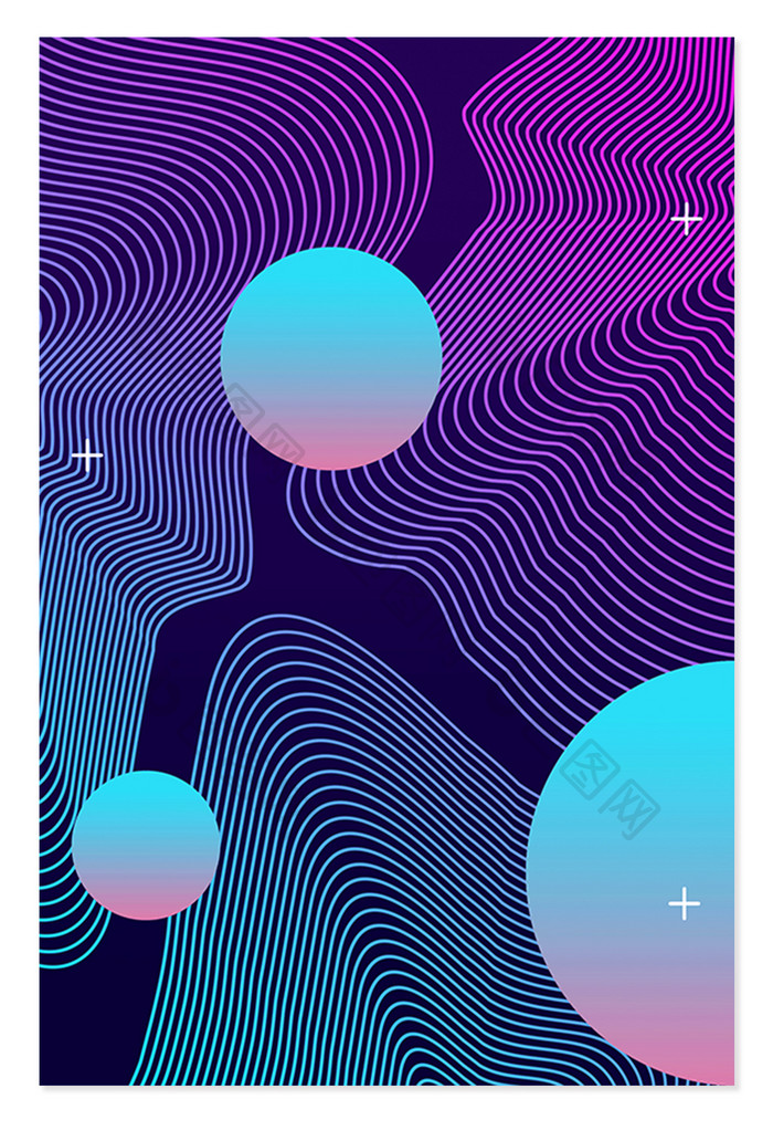 几何抽象线条渐变唯美背景元素素材设计