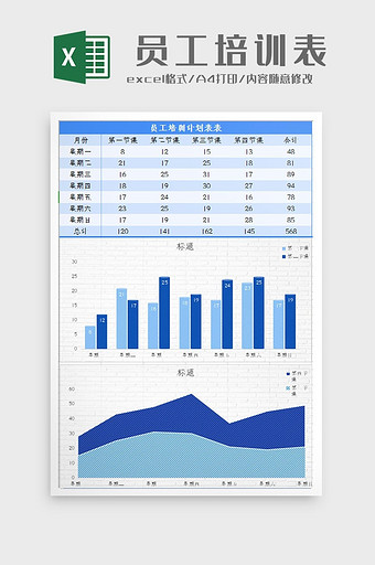 自动生成员工培训计划表Excel模板图片