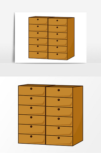 卡通鞋柜柜子矢量元素