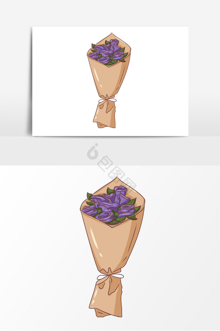 紫玫瑰花束图片