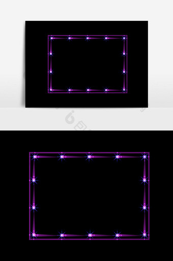 紫色发光边框矢量元素图片