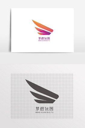 科技翅膀商务LOGO标志