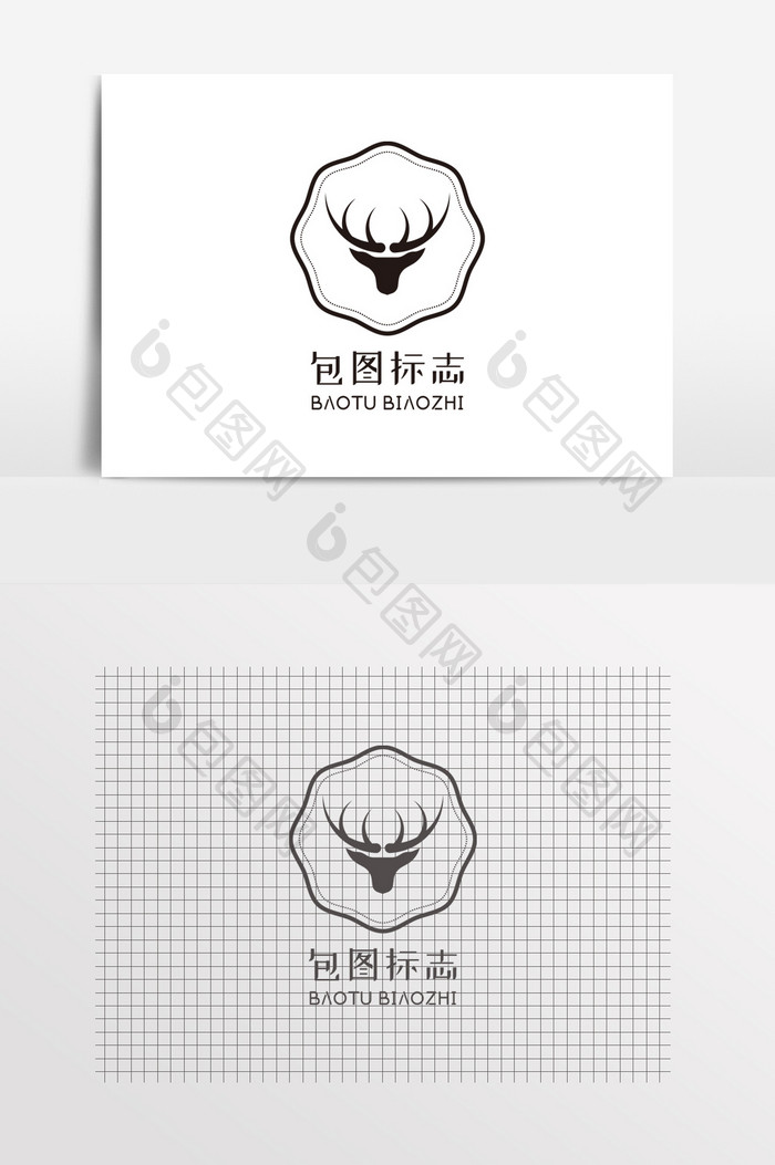 麋鹿小清新简约LOGO标志