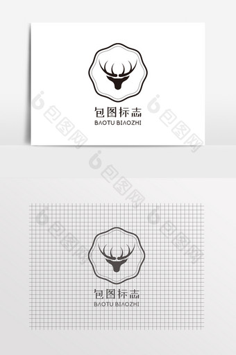 麋鹿小清新简约LOGO标志图片