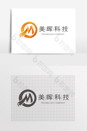 字母M商务科技LOGO图片