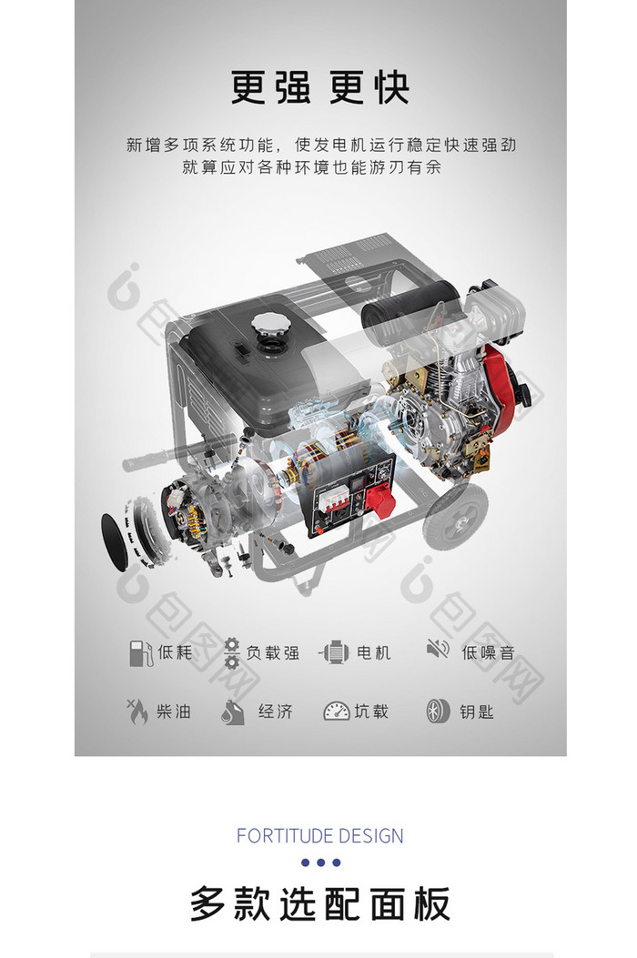 柴油发电机家用小型静音电商淘宝详情页