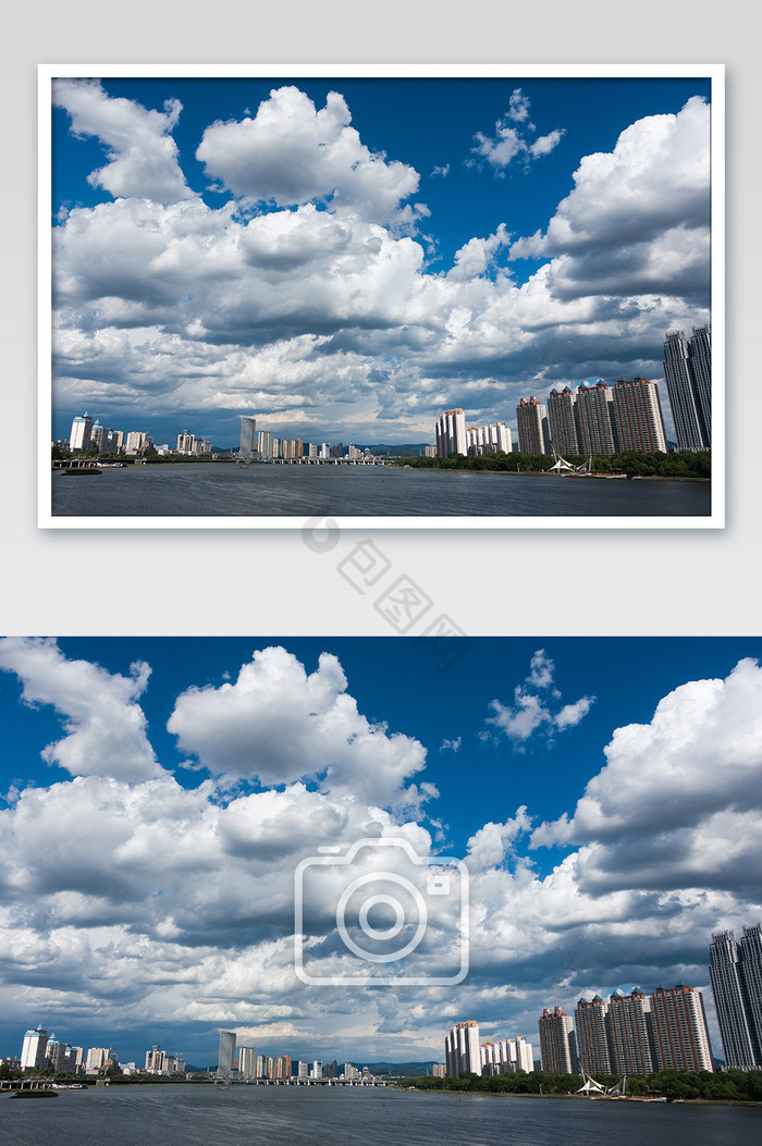 吉林市景观城市自然蓝天白云图片
