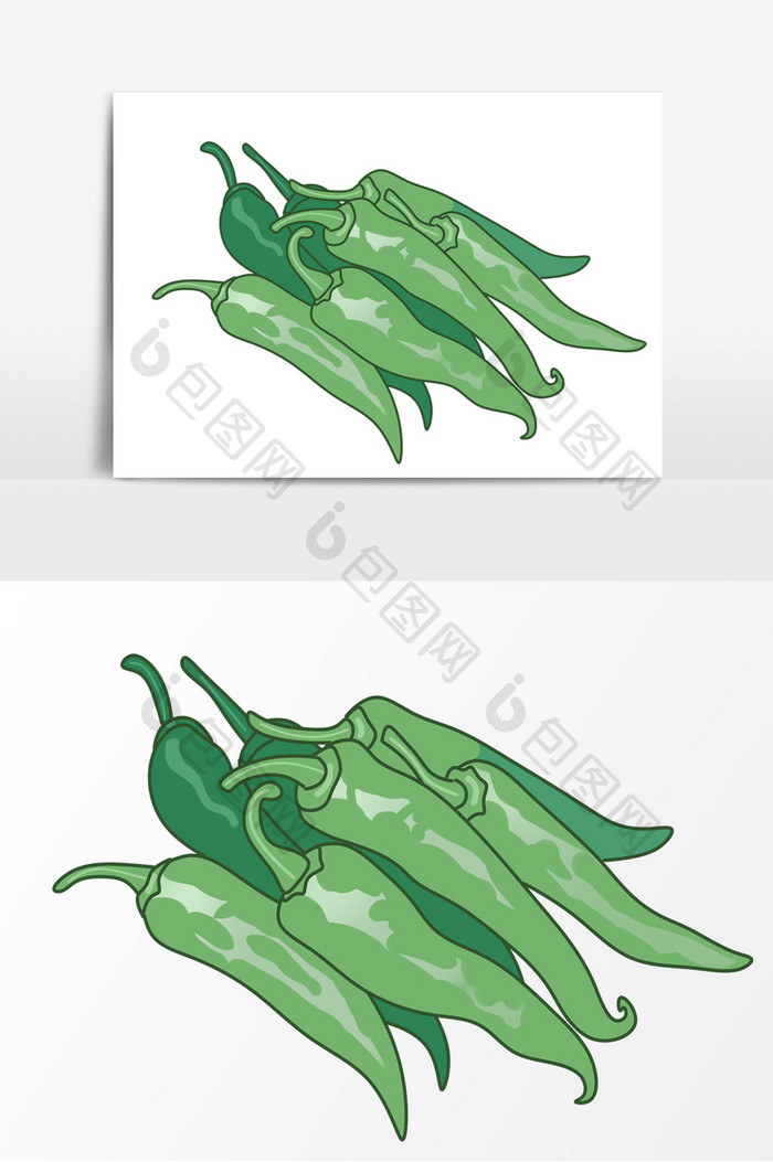 蔬菜青椒手绘卡通形象元素