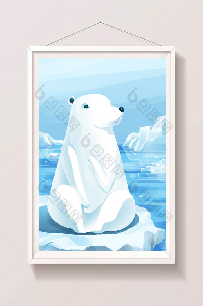 北极冰川北极熊栖息冰上插画图片图片