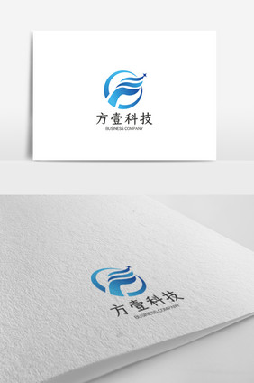 大气简洁时尚渐变科技企业logo模板