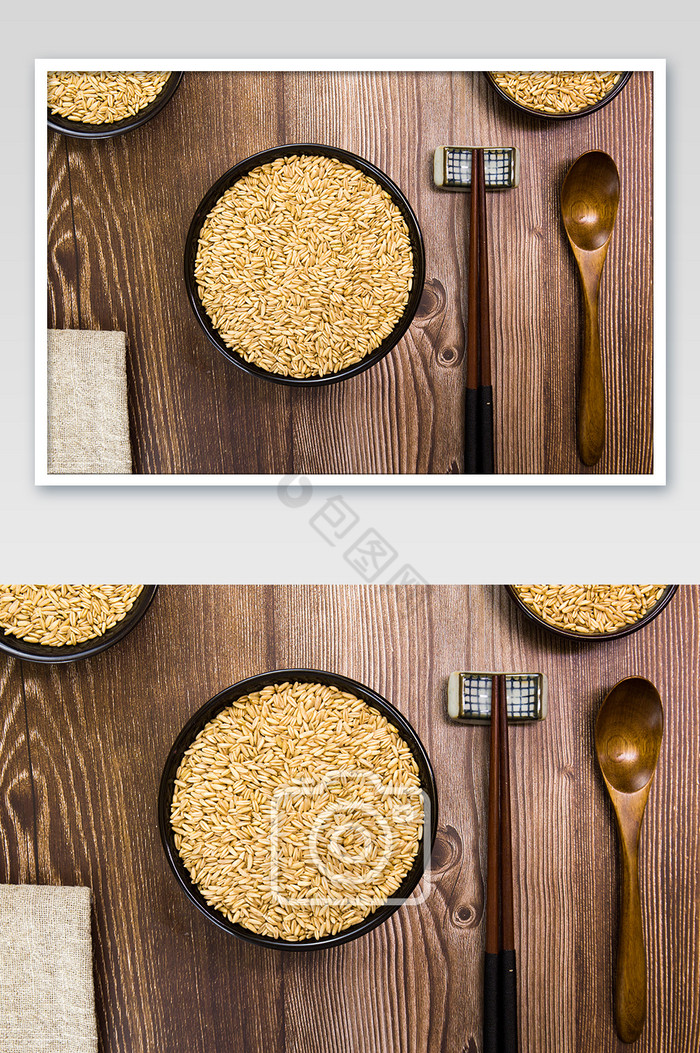 摆盘燕麦米食材农业五谷杂粮图片