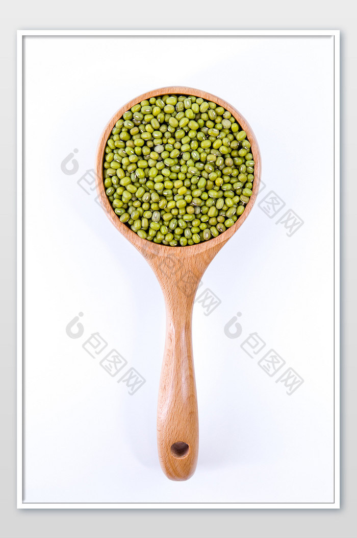 木勺里的绿豆五谷杂粮健康图片图片
