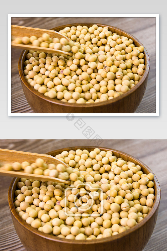 木碗里的黄豆农作物粮食食品图片