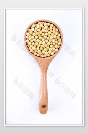 勺子里的黄豆谷类五谷杂粮图片