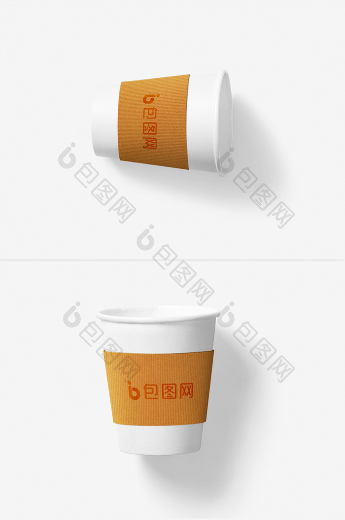 一次性白色纸质饮料杯样机