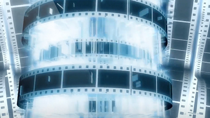 蓝色炫酷电影胶卷大气动态背景视频素材
