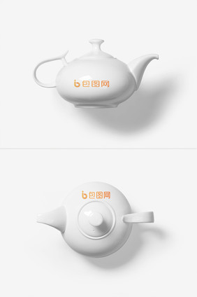 白色茶具瓷茶壶样机