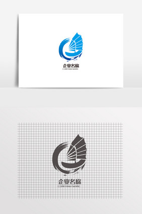 大气企业LOGO 帆船标志