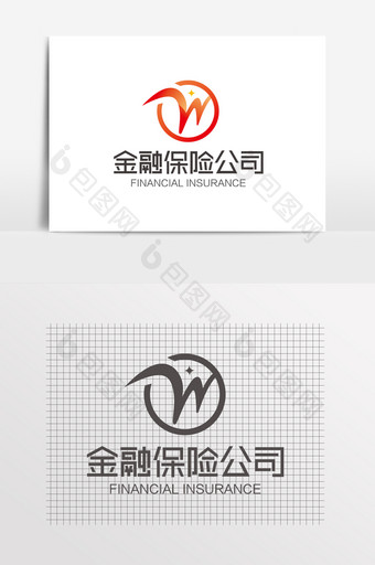 大气科技创意字母W标志LOGO图片