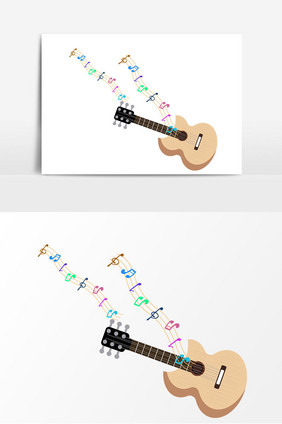 彩色音符吉他