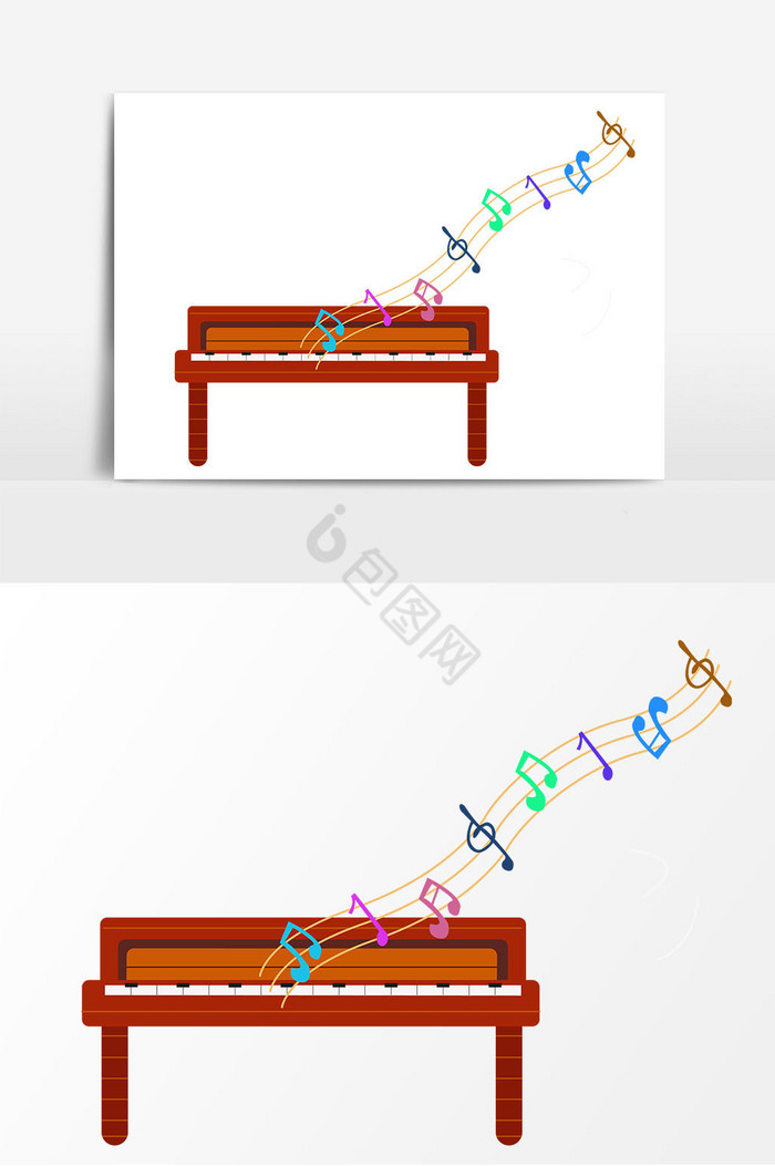 钢琴彩色音符图片