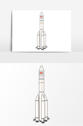 火箭卡通手绘形象元素