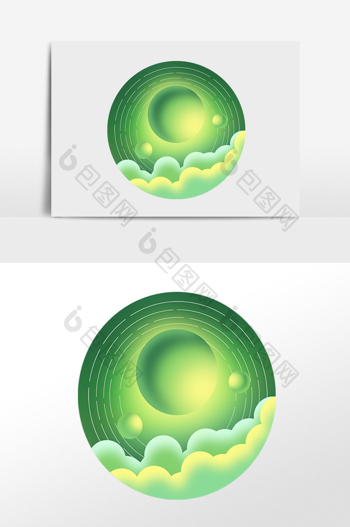 手绘微光渐变唯美装饰图插画