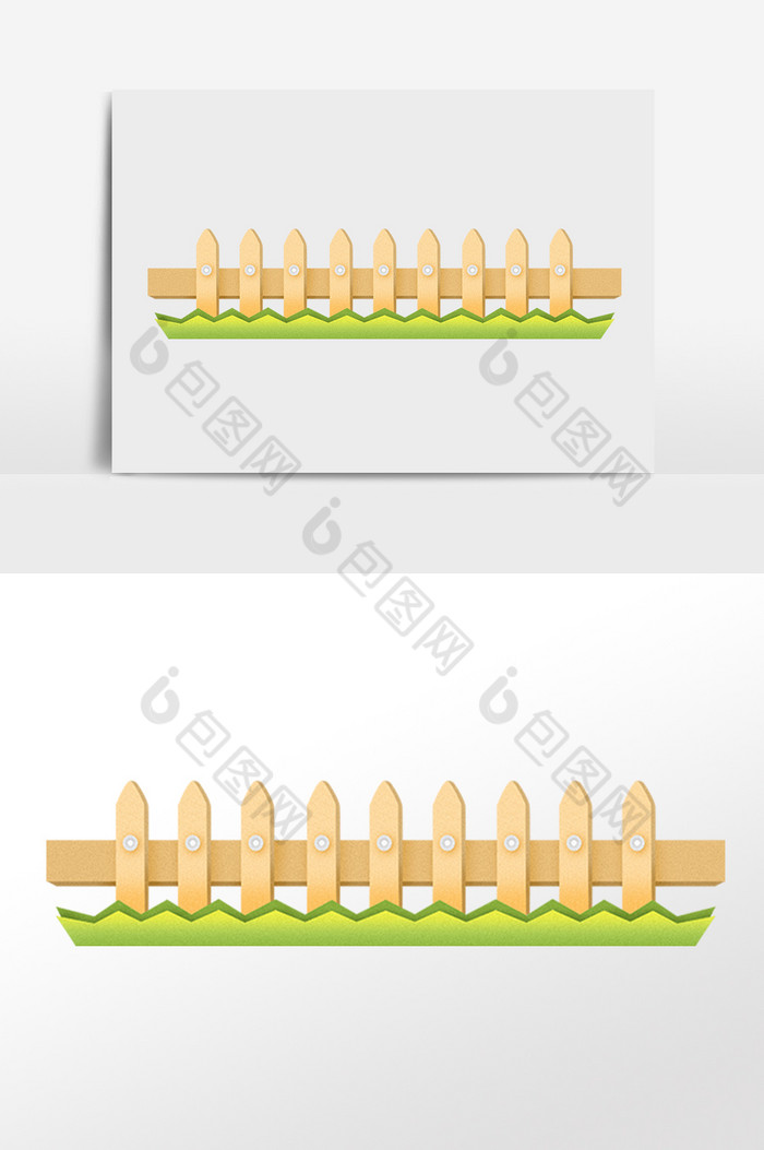 木质花园小围栏插画图片图片