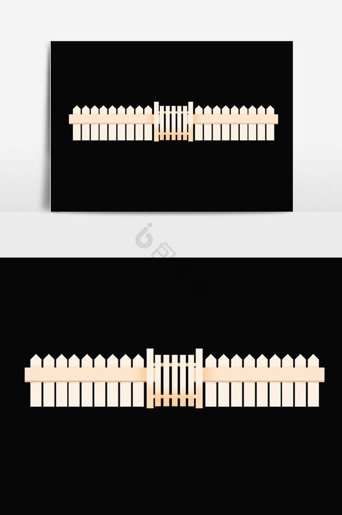 木质栏杆围栏栅栏插画图片