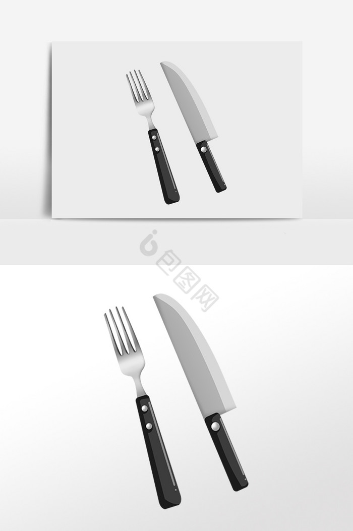 厨具用品工具刀叉插画图片