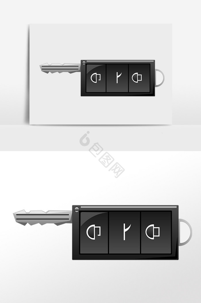 汽车零配件遥控钥匙插画图片