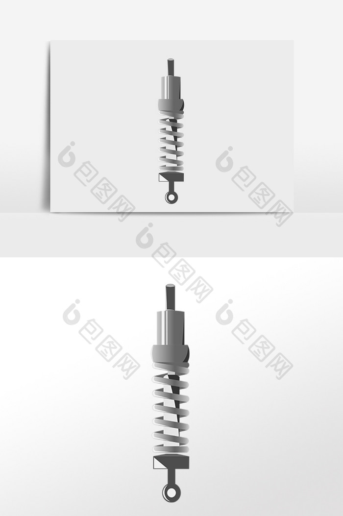 手绘汽车零配件弹簧零件插画
