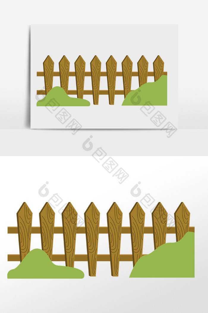 木质菜园围栏栅栏插画图片图片