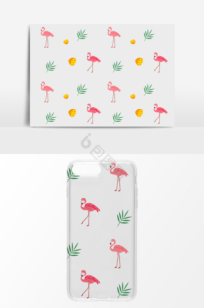 火烈鸟动物植物叶片装饰手机壳图片