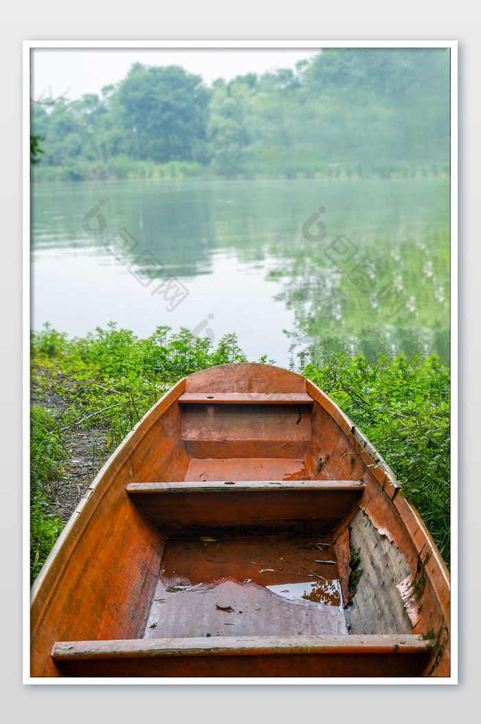小船头西溪湿地景色夏日夏天摄影图图片图片