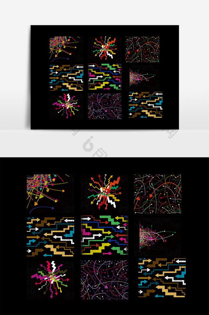 彩色创意箭头图案设计元素