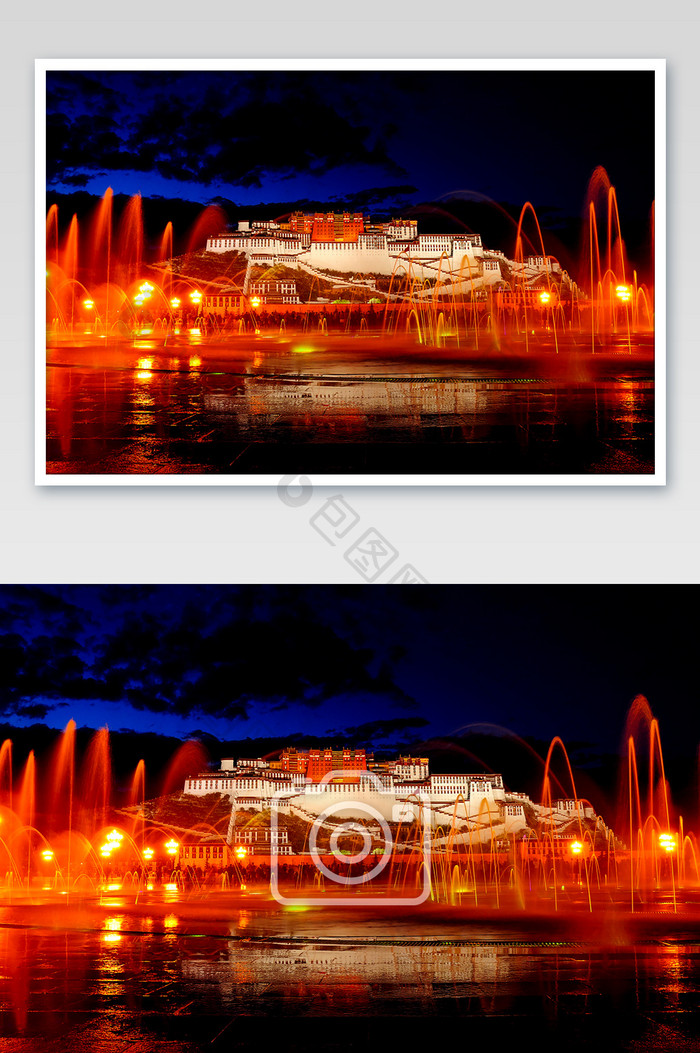 夜景宏伟布达拉宫摄影图片