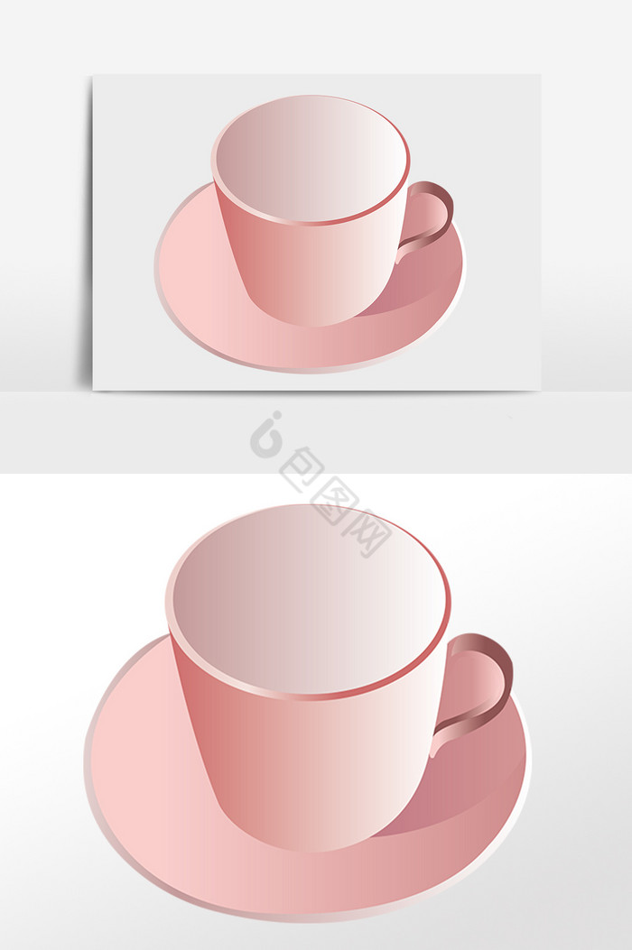 日常生活餐具咖啡杯子插画图片