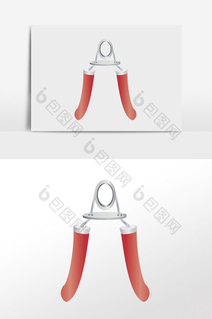 手绘运动健身器械握力器插画