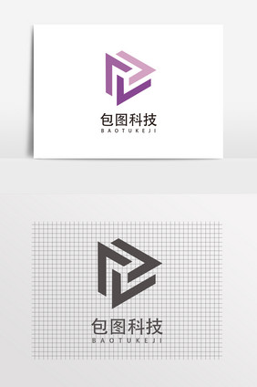 高端紫色三角商务LOGO标志