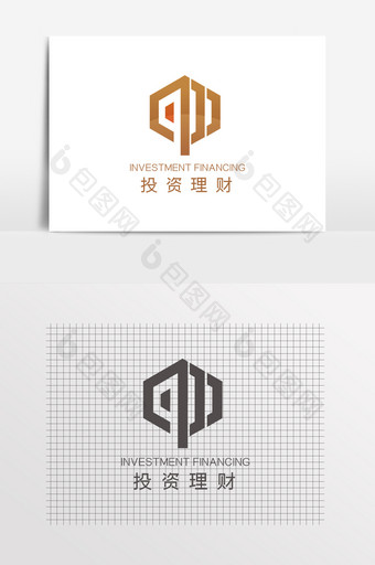 高端大气理财金色立体LOGO图片