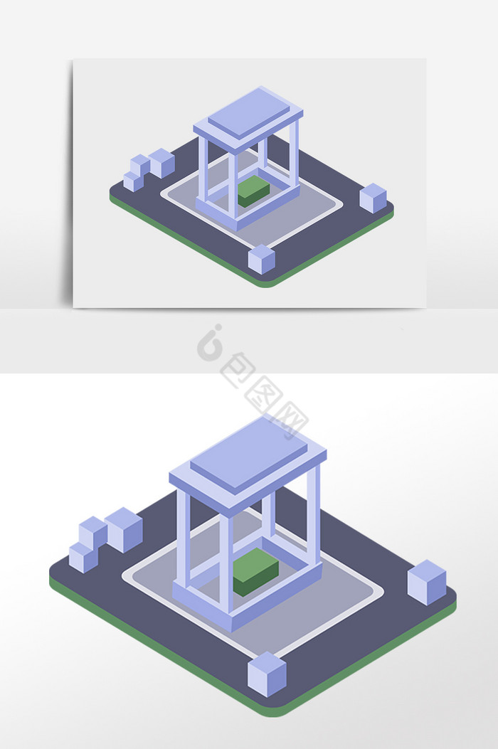 25D建筑建筑插画图片