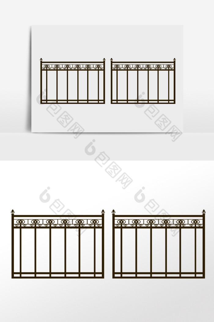 花园铁栅栏装饰围栏插画图片图片
