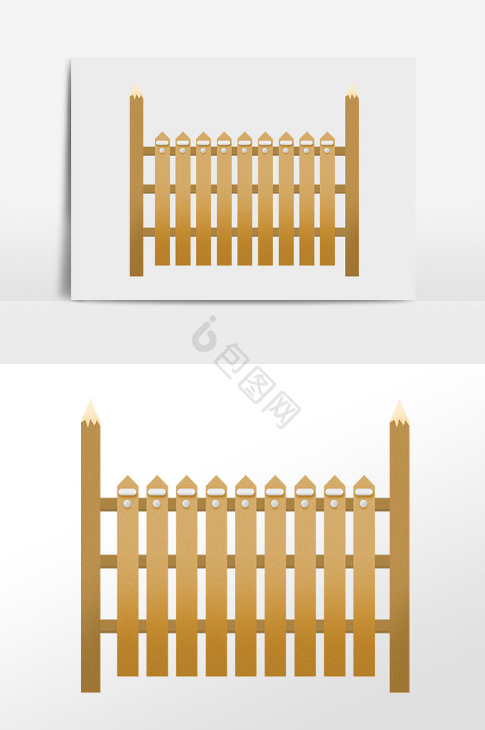 栏杆护栏木栏围栏插画图片
