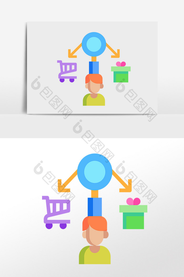 手绘商务金融经济信息分析插画