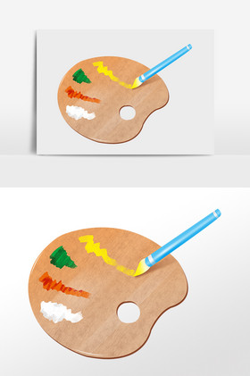 学习工具绘画画画调色板插画